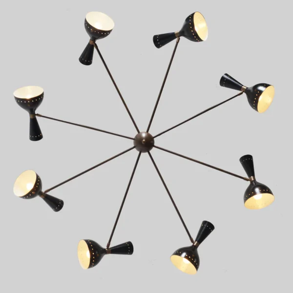 Diabolo 8 Arm Chandelier In Style Of Stilnovo - Image 3