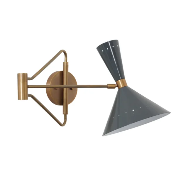 Nonna Adjustable Swing Arm Brass Wall Light - Image 3