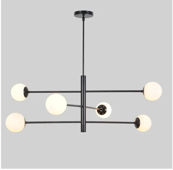 Contemporary 6 Globe Arms Brass Sputnik Chandelier Light Fixture