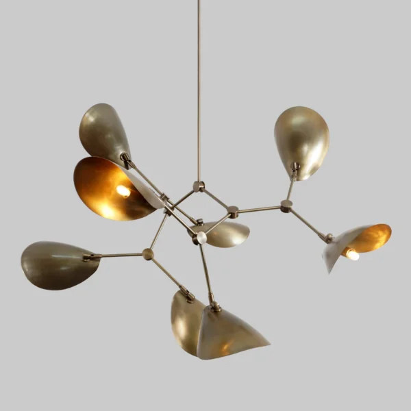 Drop 8 Brass Chandelier