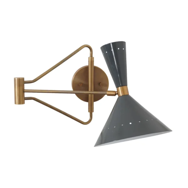 Nonna Adjustable Swing Arm Brass Wall Light