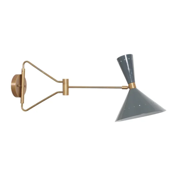 Nonna Adjustable Swing Arm Brass Wall Light - Image 2